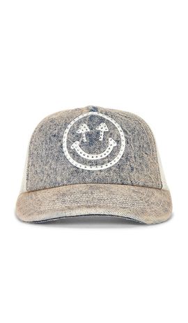 Happy Caps Happy Caps Rhinestone Smiley Meshback Hat