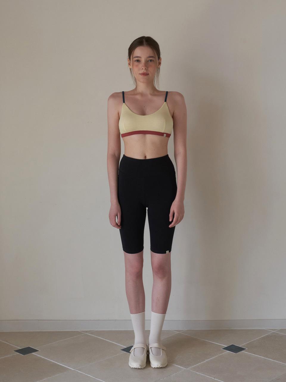 HAPPY YOGIS Cotton Biker Shorts [Black]