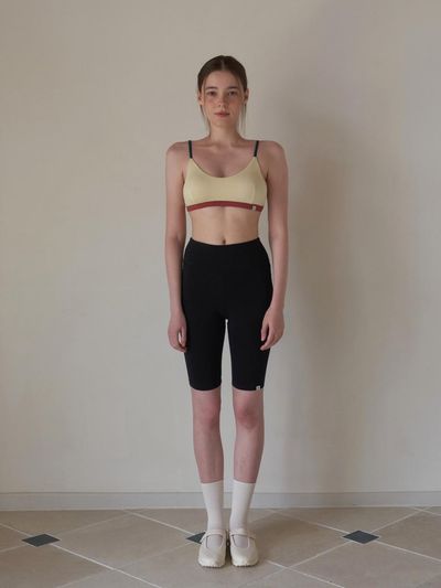 HAPPY YOGIS Cotton Biker Shorts [Black]