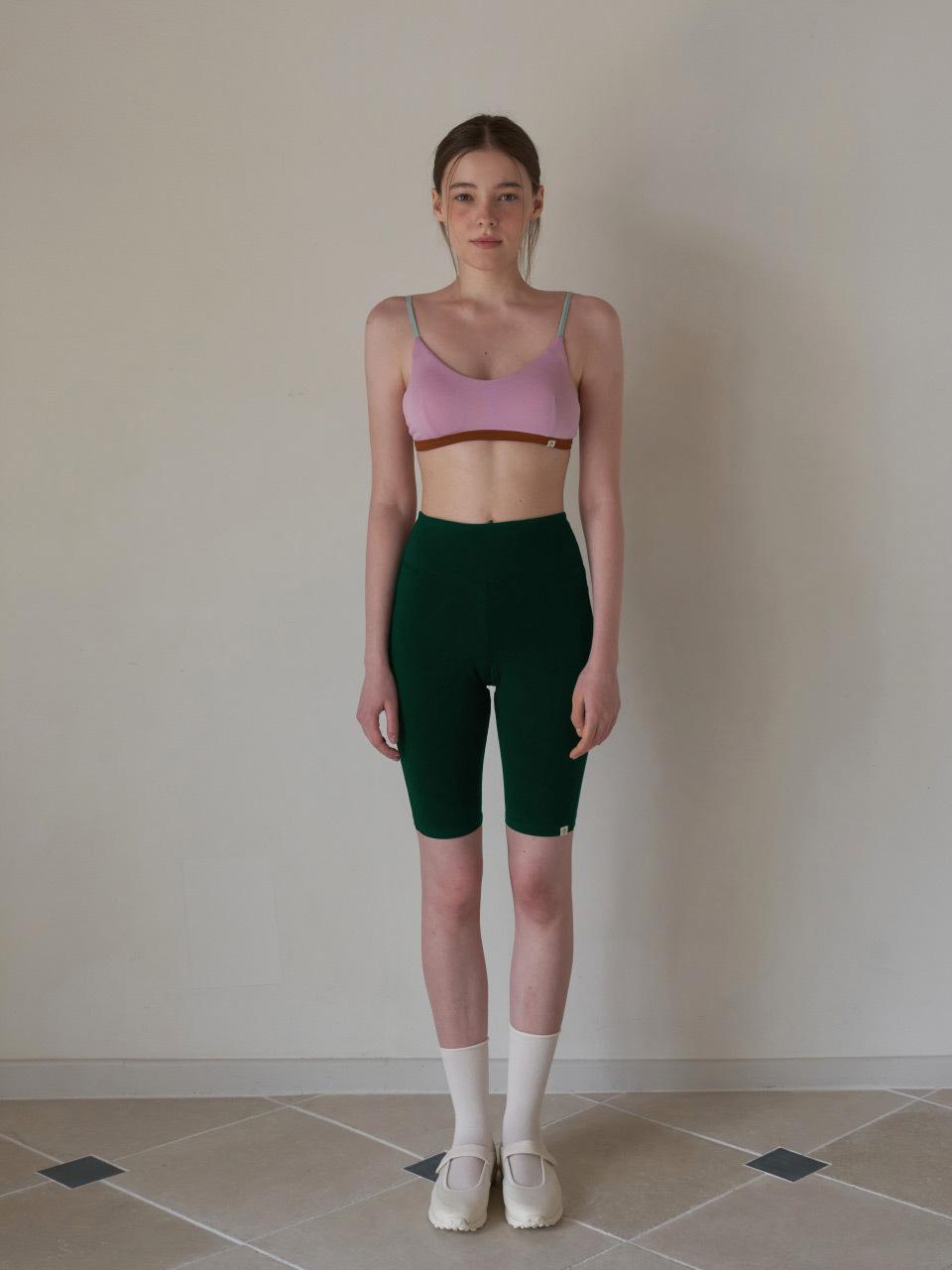 HAPPY YOGIS Cotton Biker Shorts [Deep Green]