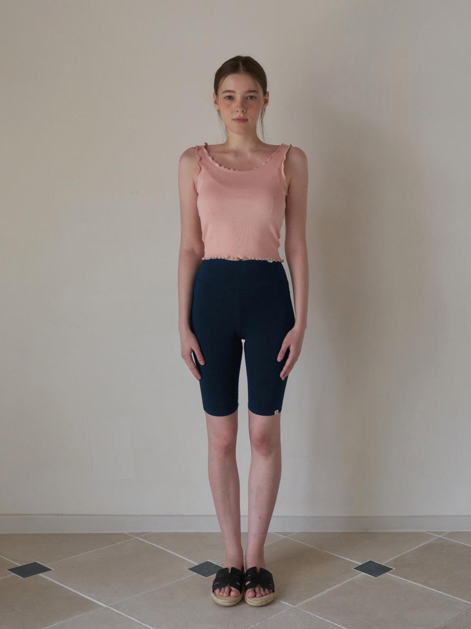 HAPPY YOGIS Cotton Biker Shorts [Navy]
