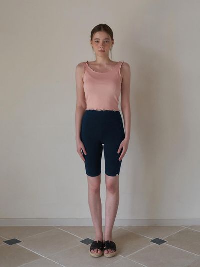 HAPPY YOGIS Cotton Biker Shorts [Navy]