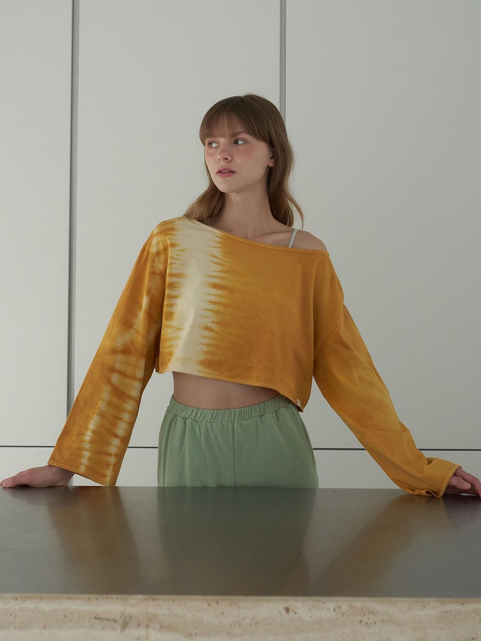 HAPPY YOGIS Deep Long Sleeve Natural Dyed Cover Up Yoga [Mustard]