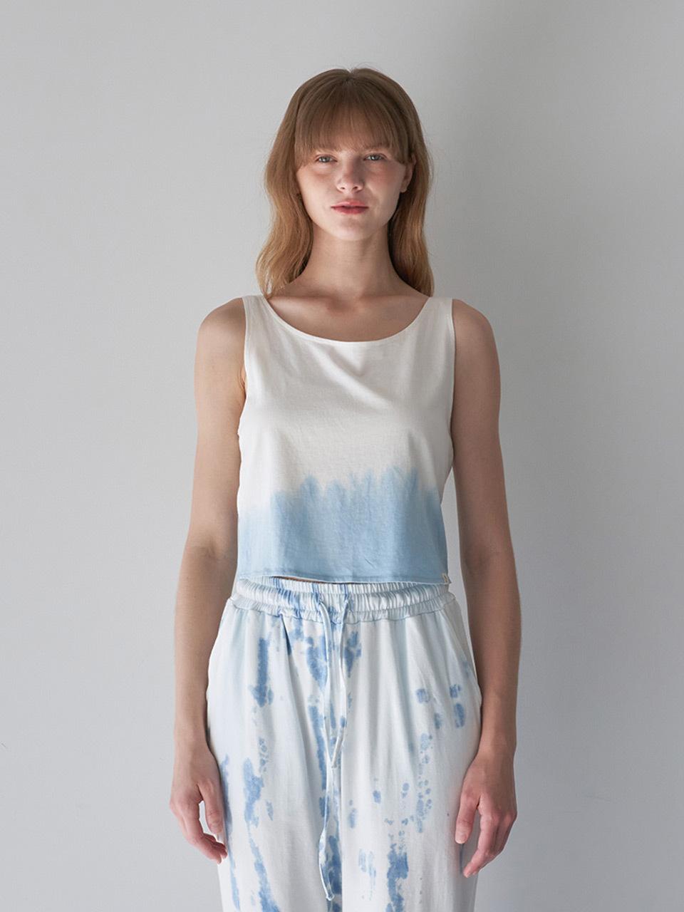 HAPPY YOGIS Flos Cover Up Natural Dyed Yoga [Ivory Blue]