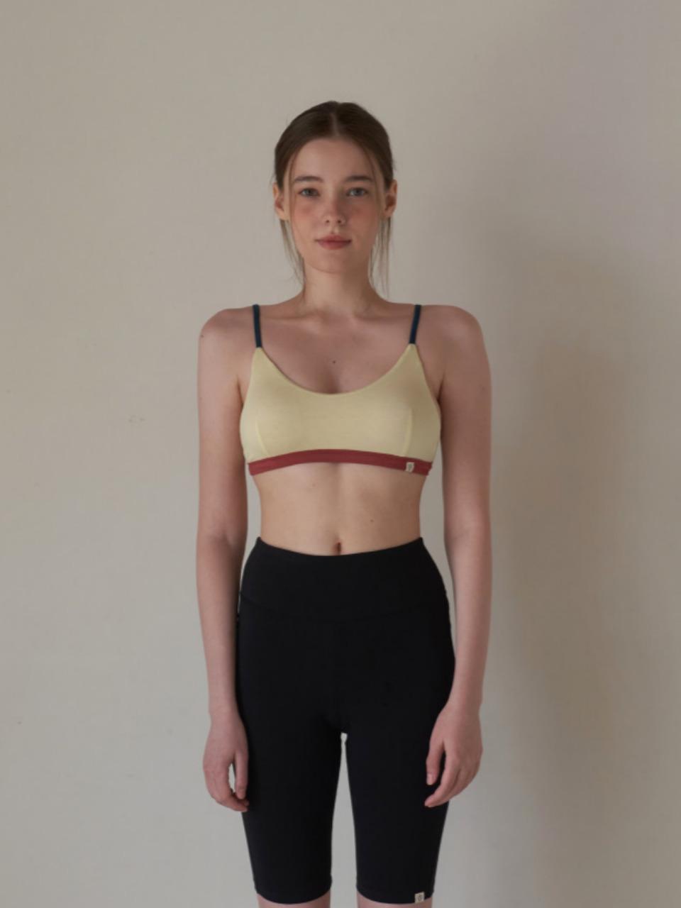 HAPPY YOGIS Mare Sling Bra Top Yoga [Yellow]