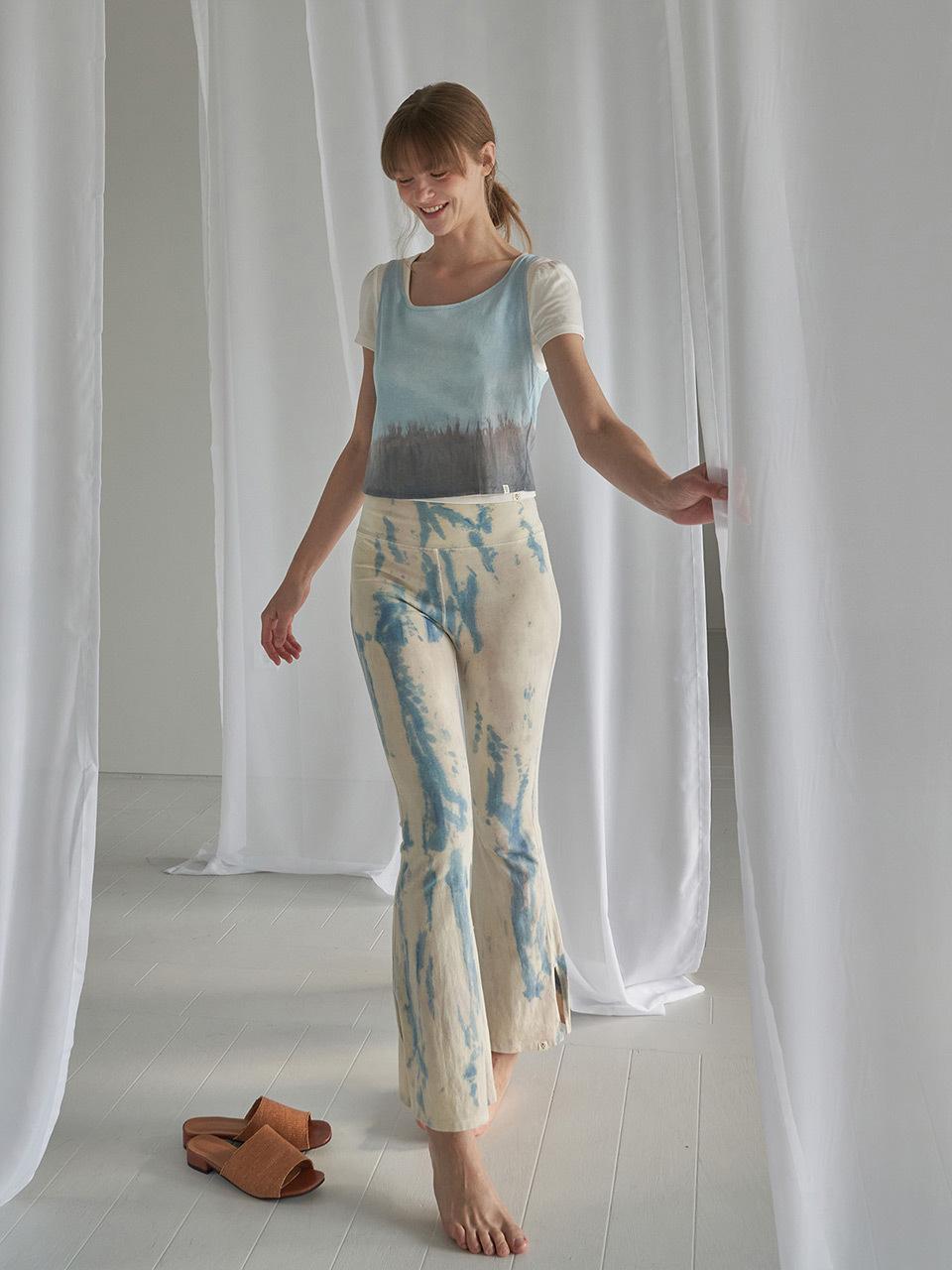 HAPPY YOGIS Slow Boots Cut Yoga Pants [Earth Blue]