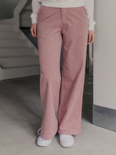 hardcore happiness Corduroy Wide Cut Pants_Pink