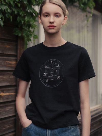 hardcore happiness H-S Column Regular T-shirt_Black