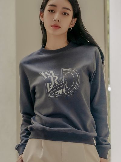 hardcore happiness Half Symbol Logo Sweatshirt_Charcoal