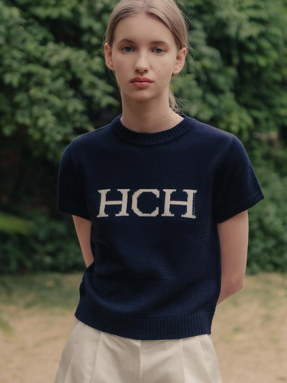 hardcore happiness HCH Round Neck Knit Top_Navy