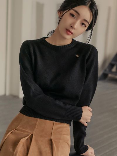 hardcore happiness Signature Crewneck Sweater_Black