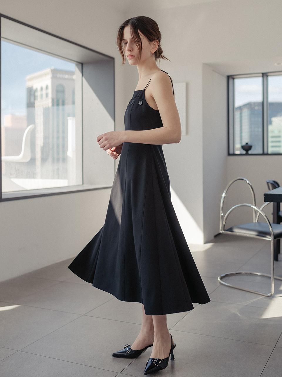 hardcore happiness Slip Button Point Dress_Black