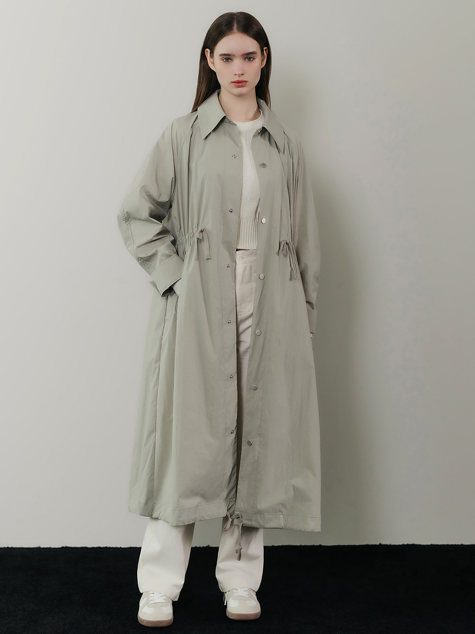 hardcore happiness Wave Oversized Classic Collar Coat_Khaki Beige