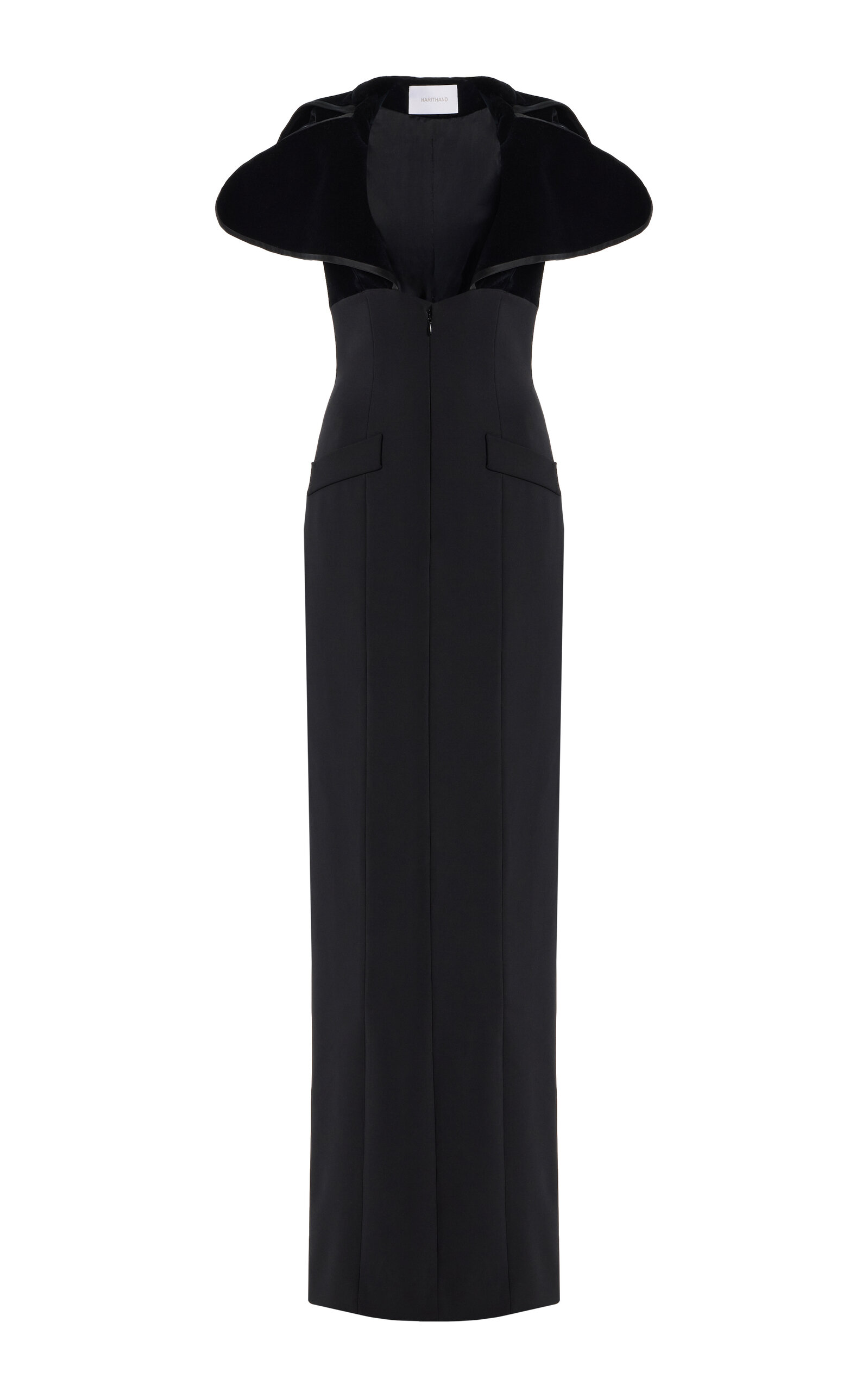 Harithand Harithand Capucine VelourTrimmed Crepe Gown