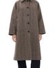 Harris Wharf London Harris Wharf London Balmacaan Patterned Cashmere Blend Jacket Cream & Brown Herringbone - 1
