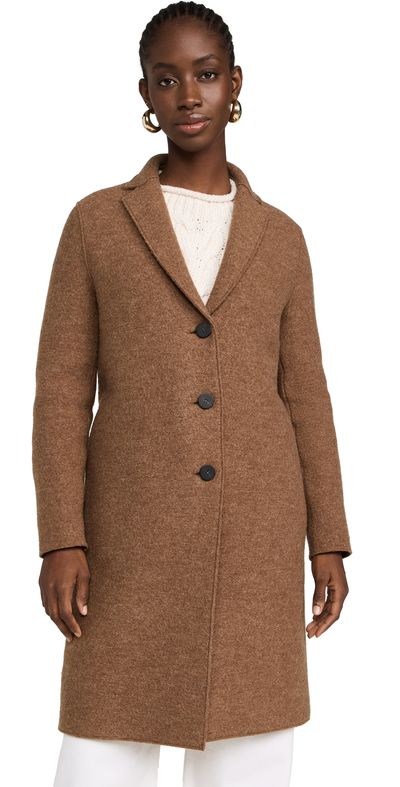 Harris Wharf London Harris Wharf London Boiled Wool Overcoat Caramel Melange