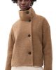 Harris Wharf London Harris Wharf London Cropped Funnel Boucle Jacket Teddy Brown - 1