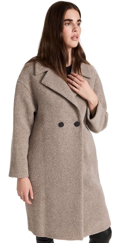 Harris Wharf London Harris Wharf London Dropped Shoulder Boucle Coat Taupe 44