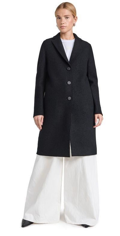 Harris Wharf London Harris Wharf London Overcoat Boiled Wool Black 40