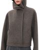 Harris Wharf London Harris Wharf London Wool Funnel Biker Jacket Brown Grey - 1