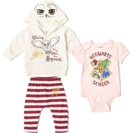 HARRY POTTER HARRY POTTER Hedwig 3-Piece Hoodie Bodysuit and Pants Set