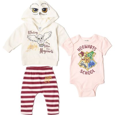 HARRY POTTER HARRY POTTER Hedwig 3-Piece Hoodie Bodysuit and Pants Set