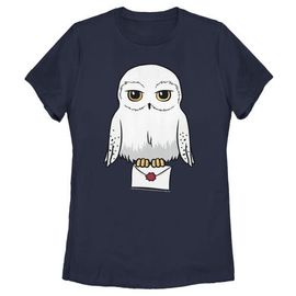 HARRY POTTER HARRY POTTER Women's Cartoon Hedwig Letter Short Sleeve Graphic T-Shirt
