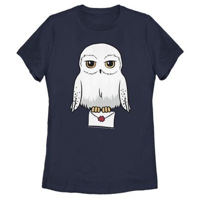 HARRY POTTER HARRY POTTER Women's Cartoon Hedwig Letter Short Sleeve Graphic T-Shirt