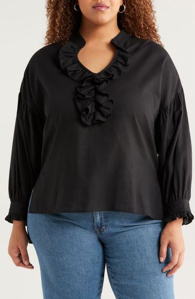 HARSHMAN HARSHMAN Cordelia Ruffle Cotton & Linen Top