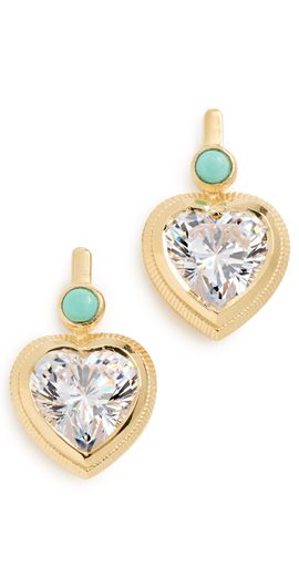 HART HART Bezel Heart Earrings with Turquoise Gold/Turquoise One
