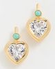 HART HART Bezel Heart Earrings with Turquoise Gold/Turquoise One - 2