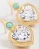HART HART Bezel Heart Earrings with Turquoise Gold/Turquoise One - 4