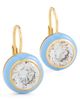 HART HART Enamel Bezel Drop Earrings Blue One - 1