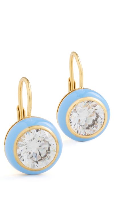 HART HART Enamel Bezel Drop Earrings Blue One