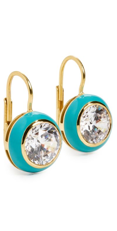 HART HART Enamel Bezel Drop Earrings Bright Blue One