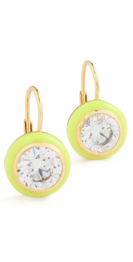 HART HART Enamel Bezel Drop Earrings Chartreuse One