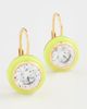 HART HART Enamel Bezel Drop Earrings Chartreuse One - 2