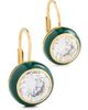 HART HART Enamel Bezel Drop Earrings Green One - 1