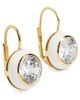 HART HART Enamel Bezel Drop Earrings White One - 1