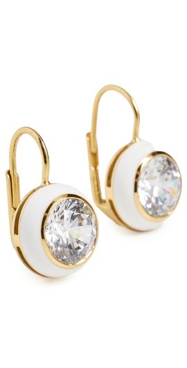 HART HART Enamel Bezel Drop Earrings White One