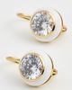 HART HART Enamel Bezel Drop Earrings White One - 4