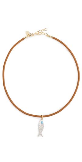 HART HART Fish Cord Necklace Brown/Silver One