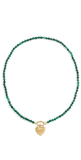 HART HART Gemstone Strand Heart Necklace Green One