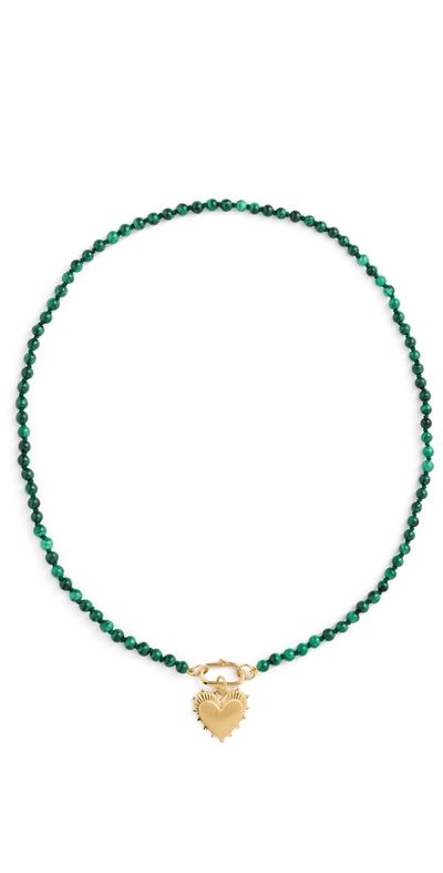 HART HART Gemstone Strand Heart Necklace Green One