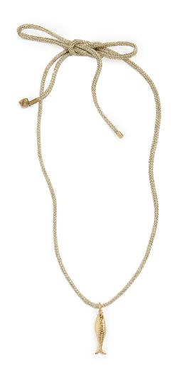 HART HART Gold Metallic Necklace Cord and Fish Charm Gold One