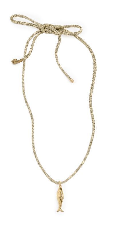 HART HART Gold Metallic Necklace Cord and Fish Charm Gold One