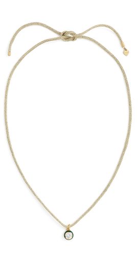 HART HART Lurex Necklace with Enamel Bezel Charm Green/Gold One
