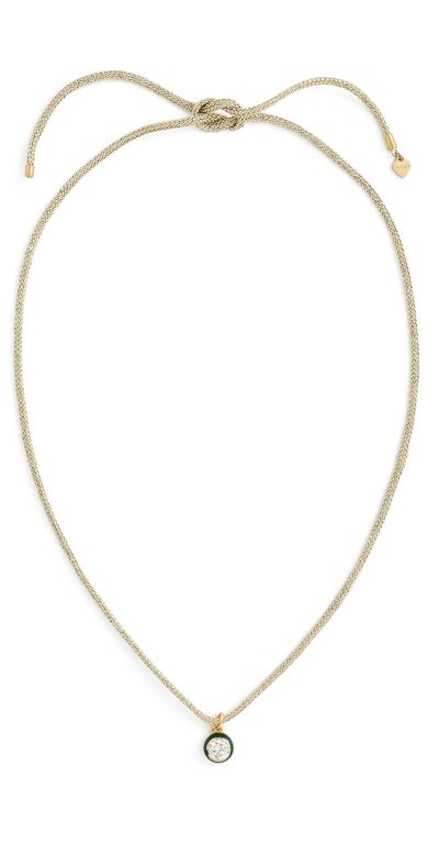 HART HART Lurex Necklace with Enamel Bezel Charm Green/Gold One