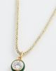 HART HART Lurex Necklace with Enamel Bezel Charm Green/Gold One - 2