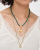 HART HART Lurex Necklace with Enamel Bezel Charm Green/Gold One - 3